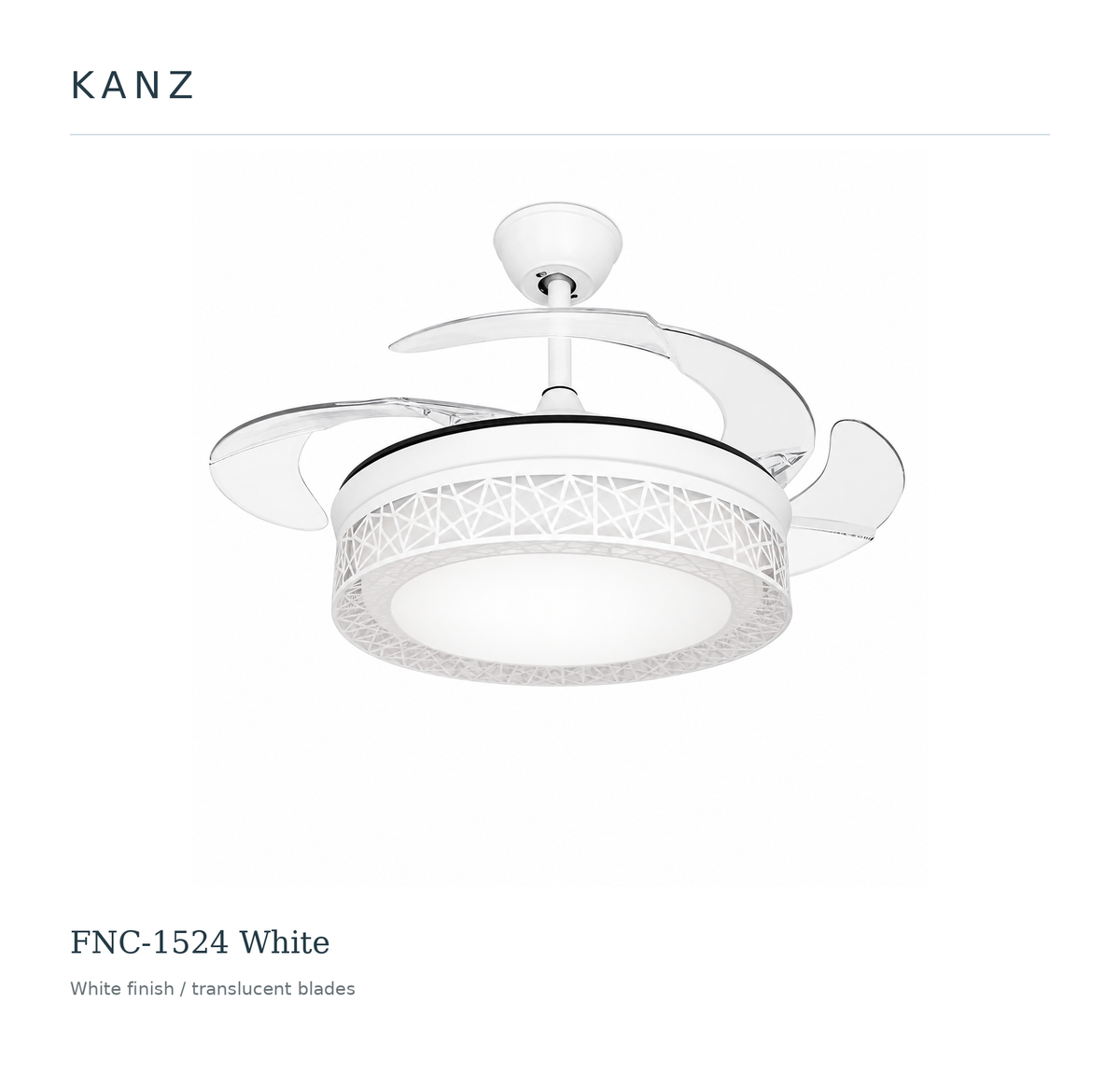 FNC-1524 White — White finish / translucent blades