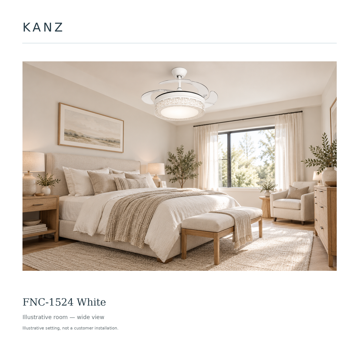 FNC-1524 White — Illustrative room — wide view