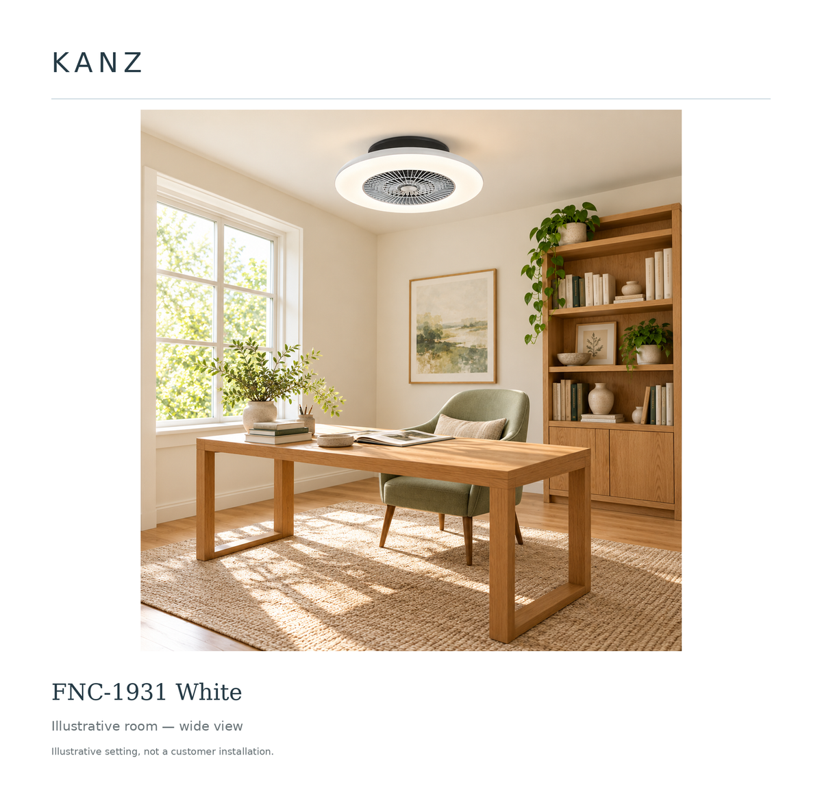 FNC-1931 White — Illustrative room — wide view