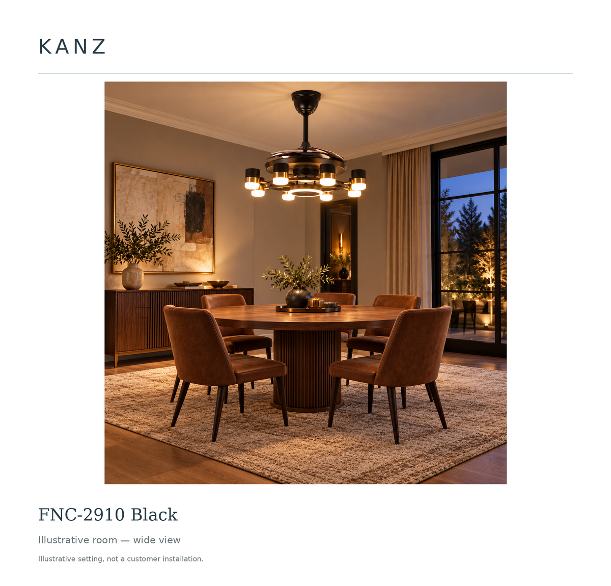 FNC-2910 Black — Illustrative room — wide view