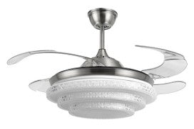 4-Blade Modern Ceiling Fan | Silver | 42 Inch | LED + Remote | Kanz Enterprises