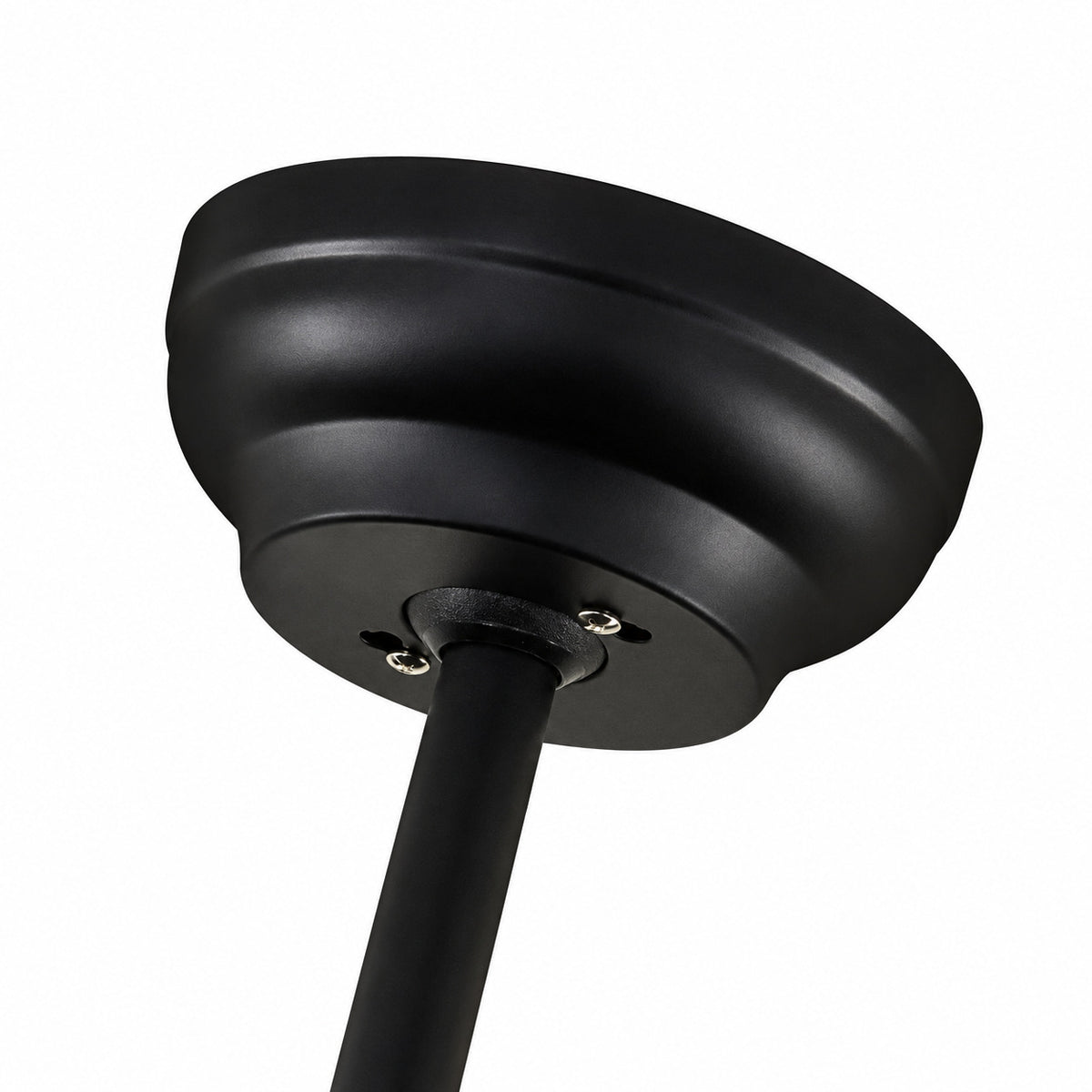 K-402 Black cup canopy, mounting screws and downrod detail.