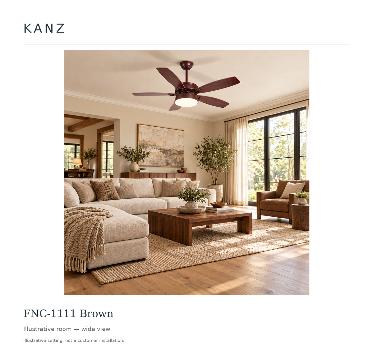 FNC-1111 Brown — Illustrative room — wide view