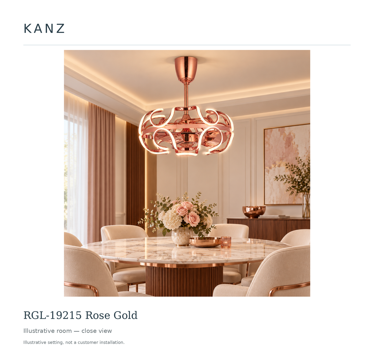 RGL-19215 Rose Gold — illustrative matching close room view