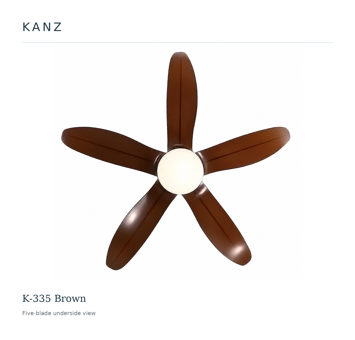 Kanz K-335 Brown — Five-blade underside view