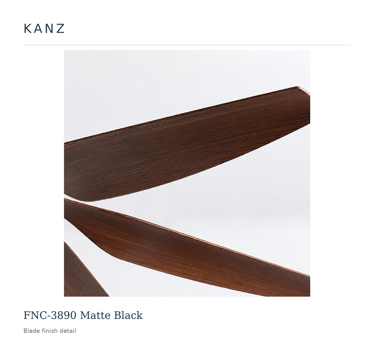 FNC-3890 black housing with six brown blades — blade finish detail