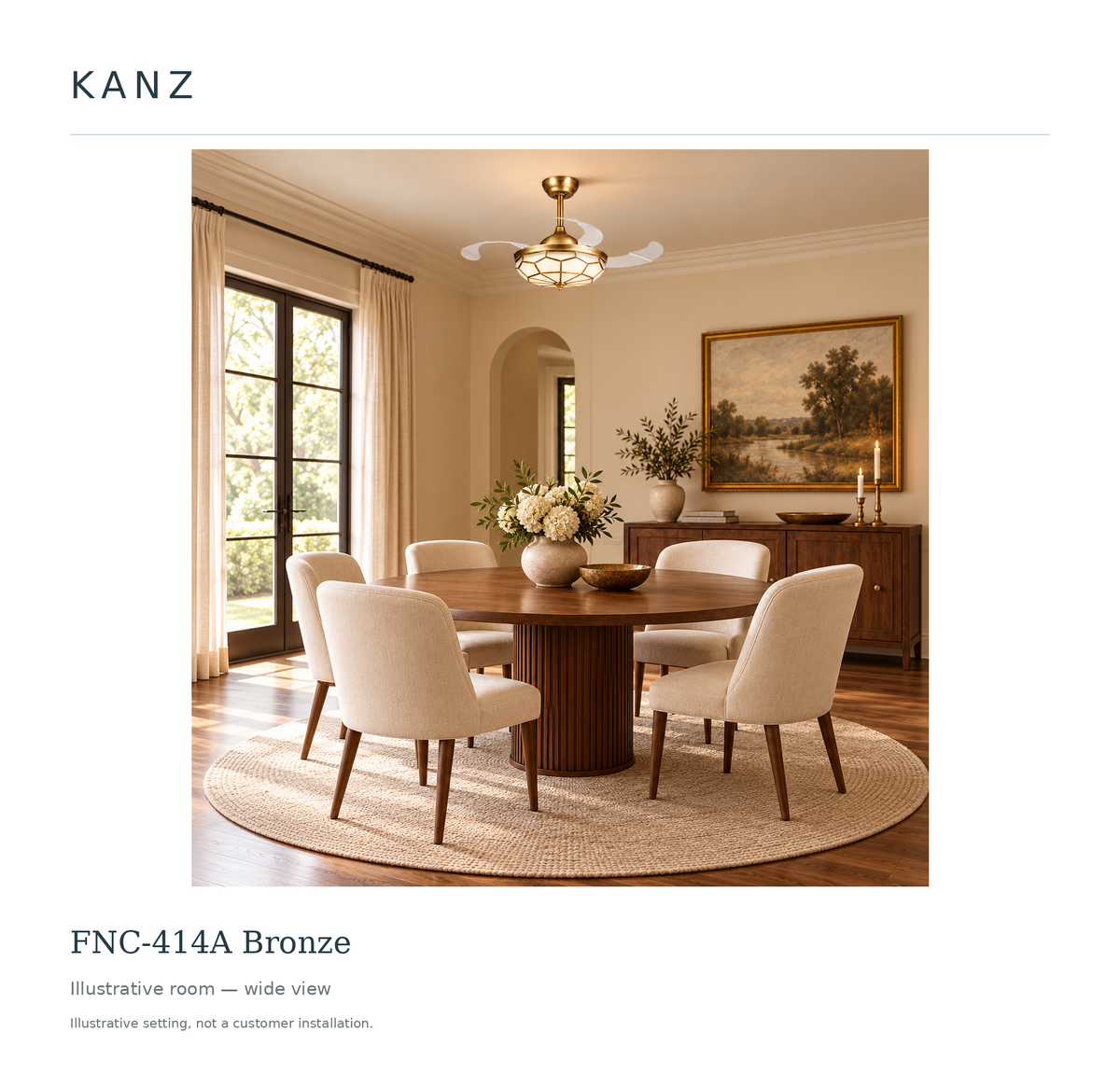 FNC-414A Bronze — illustrative wide room view