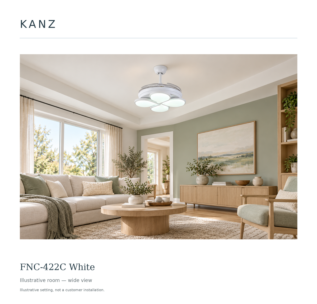 FNC-422C White — illustrative wide room view