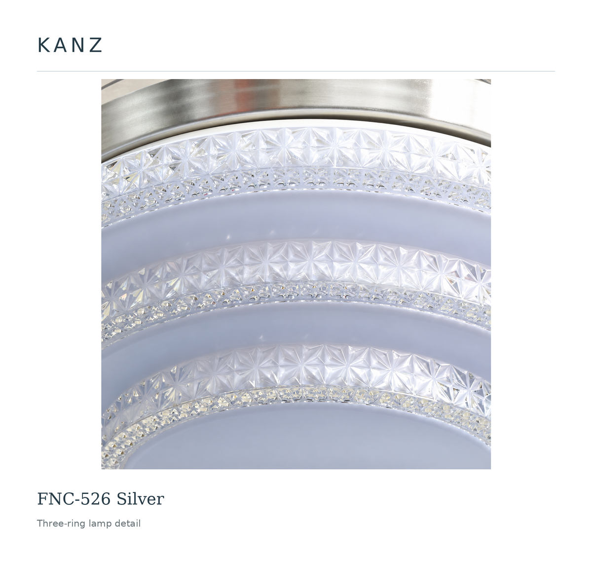 Kanz FNC-526 Silver — Three-ring lamp detail