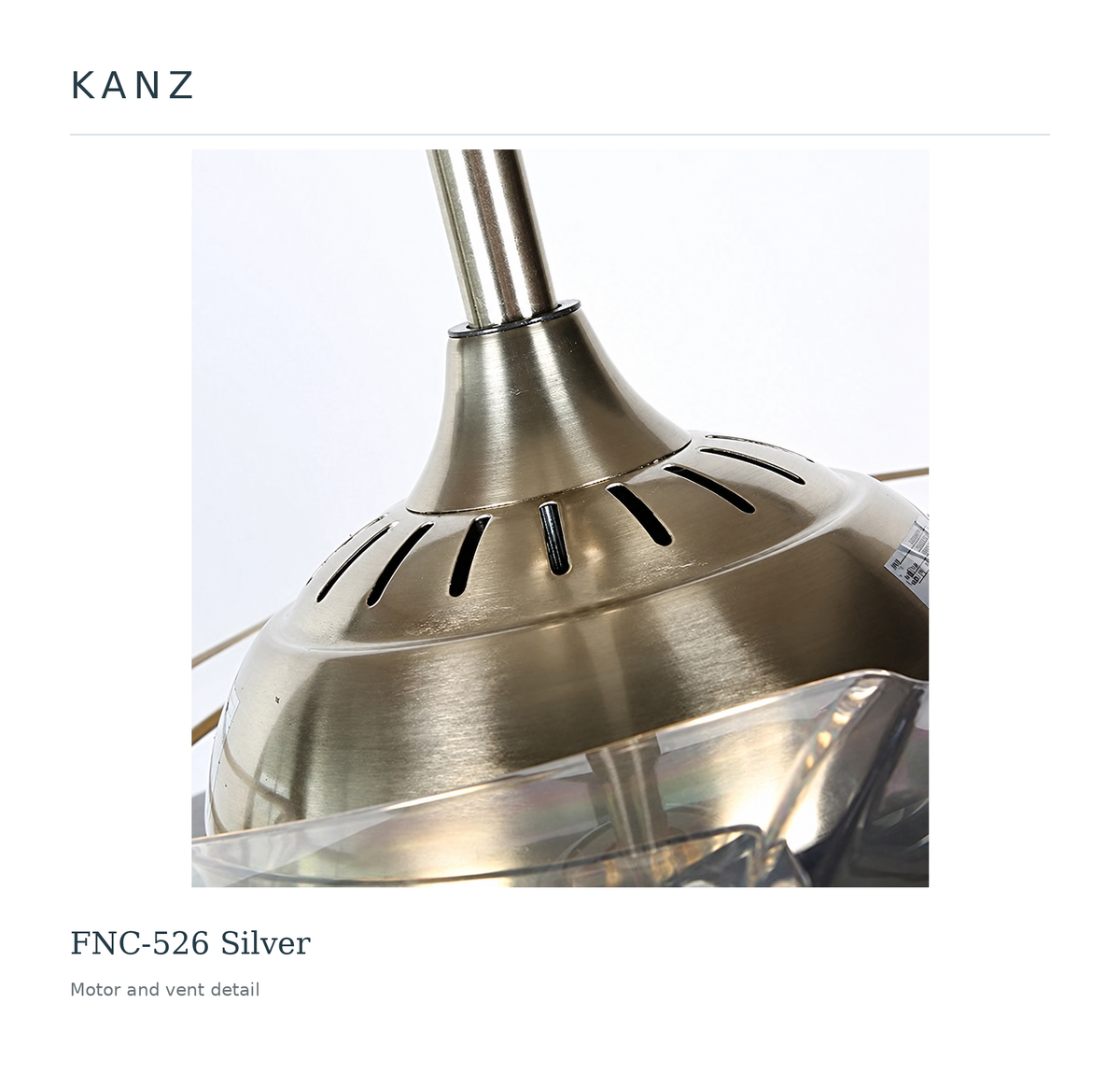 Kanz FNC-526 Silver — Motor and vent detail