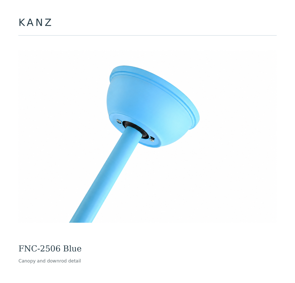 Kanz FNC-2506 Blue — Canopy and downrod detail