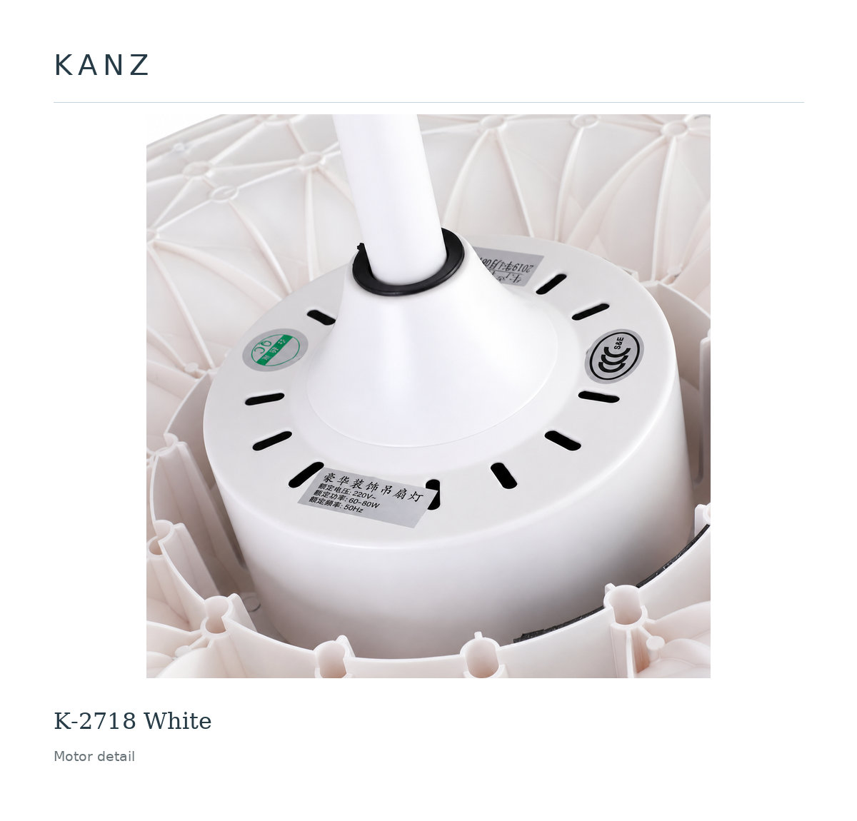 Kanz K-2718 White — Motor detail