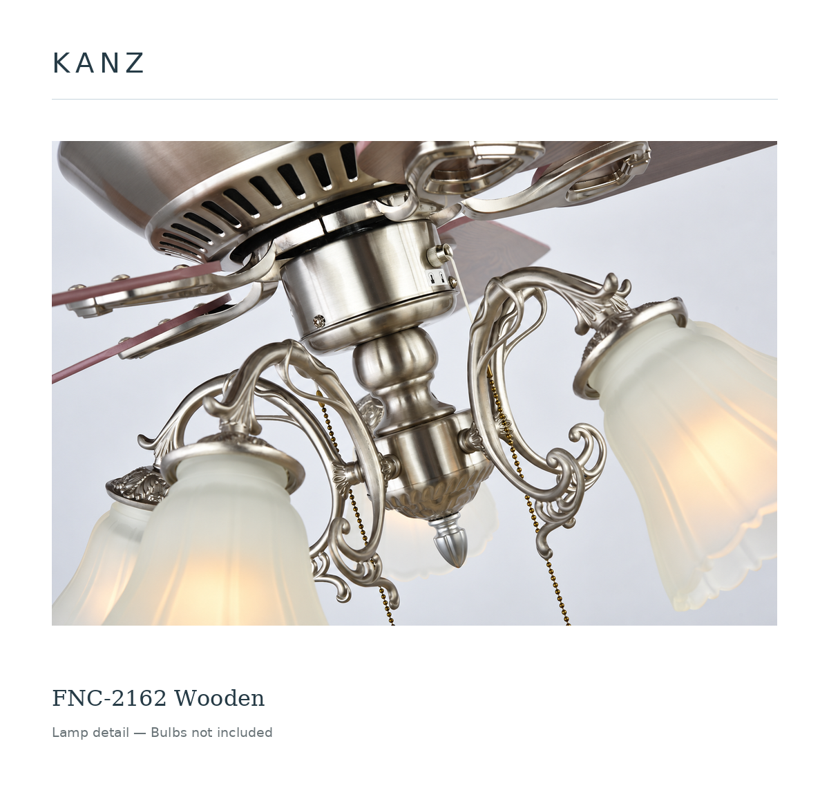 Kanz FNC-2162 Wooden — Lamp detail — Bulbs not included
