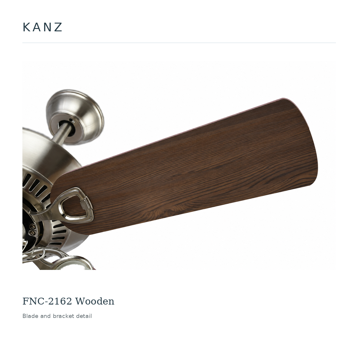 Kanz FNC-2162 Wooden — Blade and bracket detail
