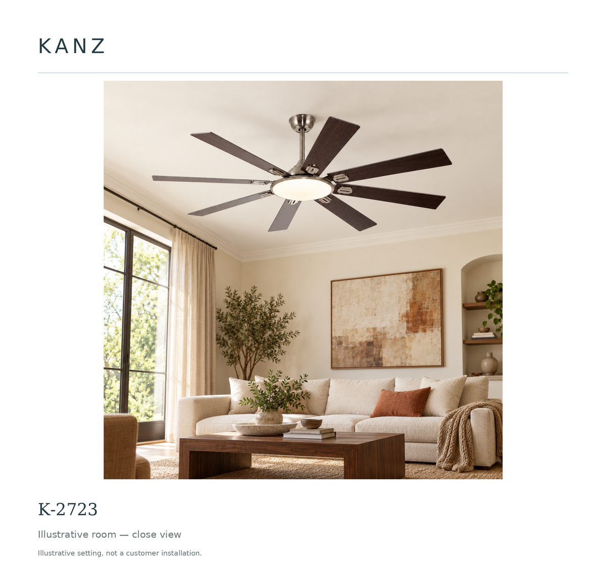 Kanz K-2723 — Illustrative room — close view; illustrative setting, not a customer installation.