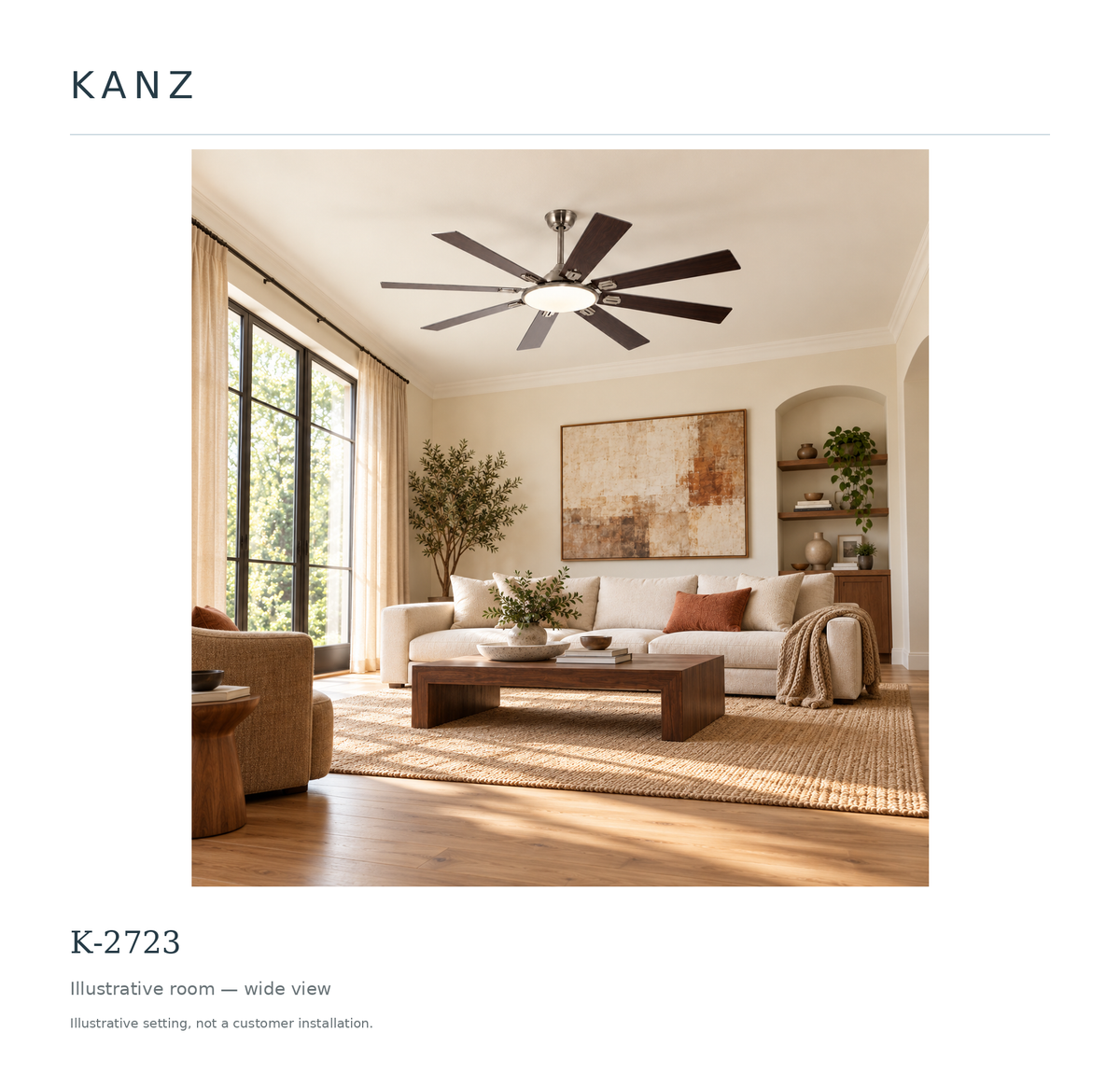 Kanz K-2723 — Illustrative room — wide view; illustrative setting, not a customer installation.