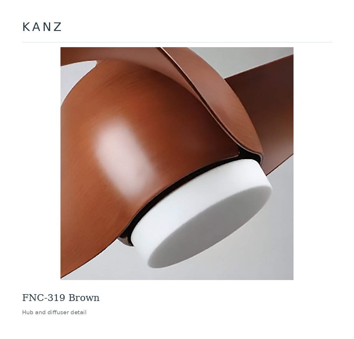 Kanz FNC-319 Brown — Hub and diffuser detail