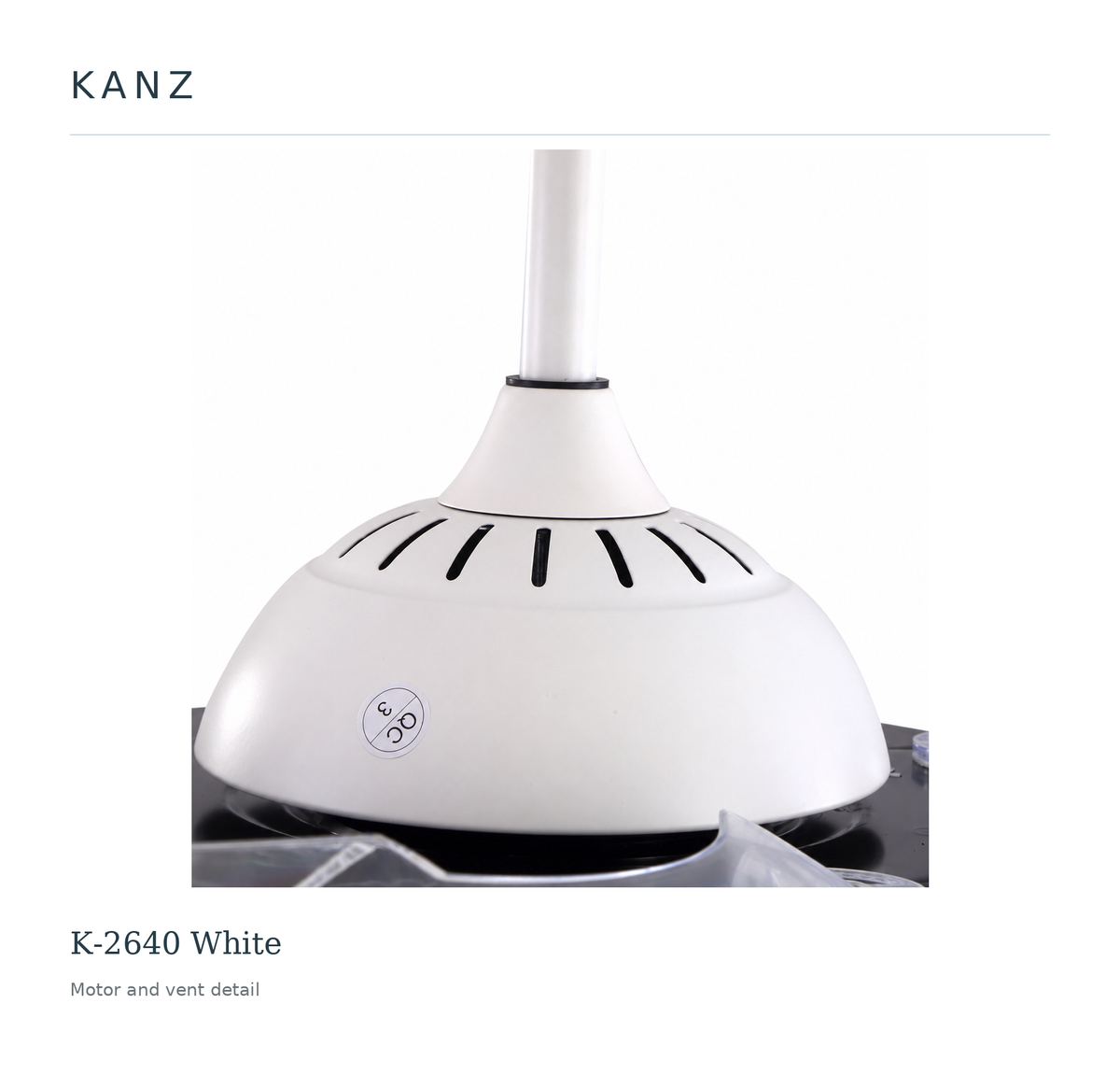 Kanz K-2640 White — Motor and vent detail