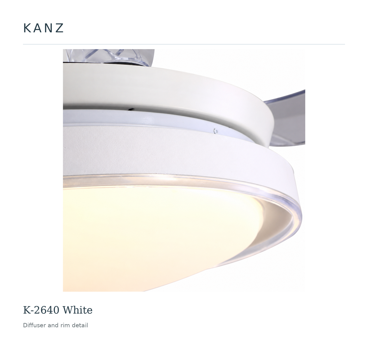 Kanz K-2640 White — Diffuser and rim detail